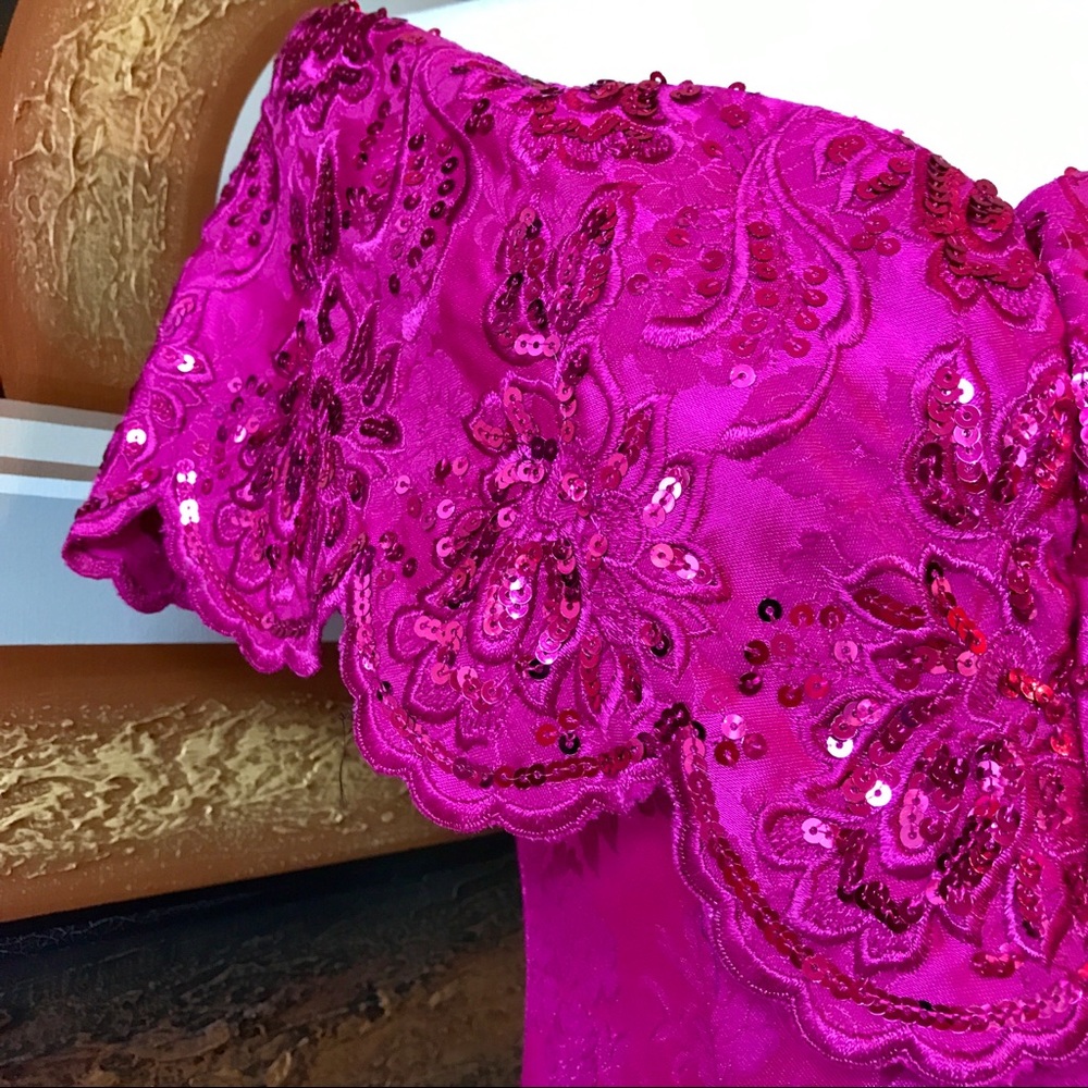 NWT 💖Pretty in Pink💖Gunne Sax Sequined Dress - Picture 4 of 8